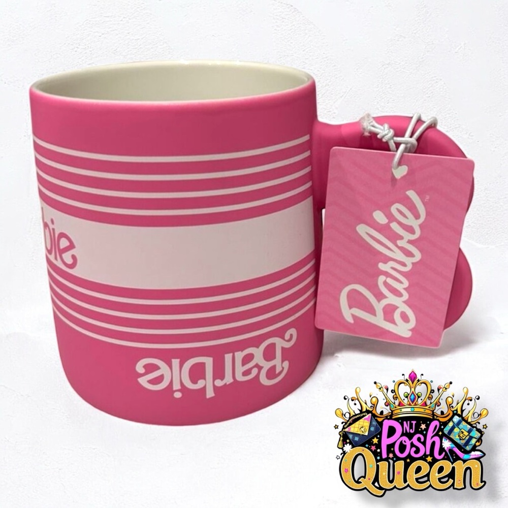 Barbie Ceramic Mug With White Striped Design &
B-Shape Handle 21oz - Picture 4 of 6